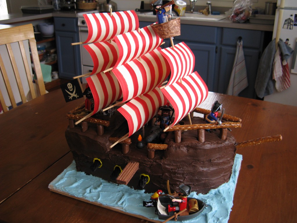 Yes! We eat it. The pirate ship cake is exciting to make, but devouring it is part of the process.